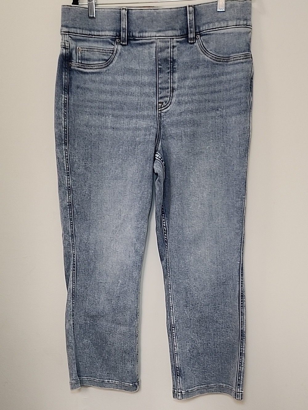 SPANX EveryWear Kick Flare Ankle Jeans Indigo Sky wash featuring a pull-on Sz 1X - Picture 5 of 16